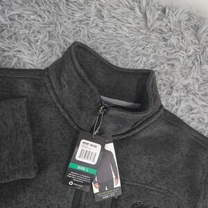 Eddie Bauer Sweater Fleece 1/4 Zip Pullover Gray Forged Iron Heather Size L Mens